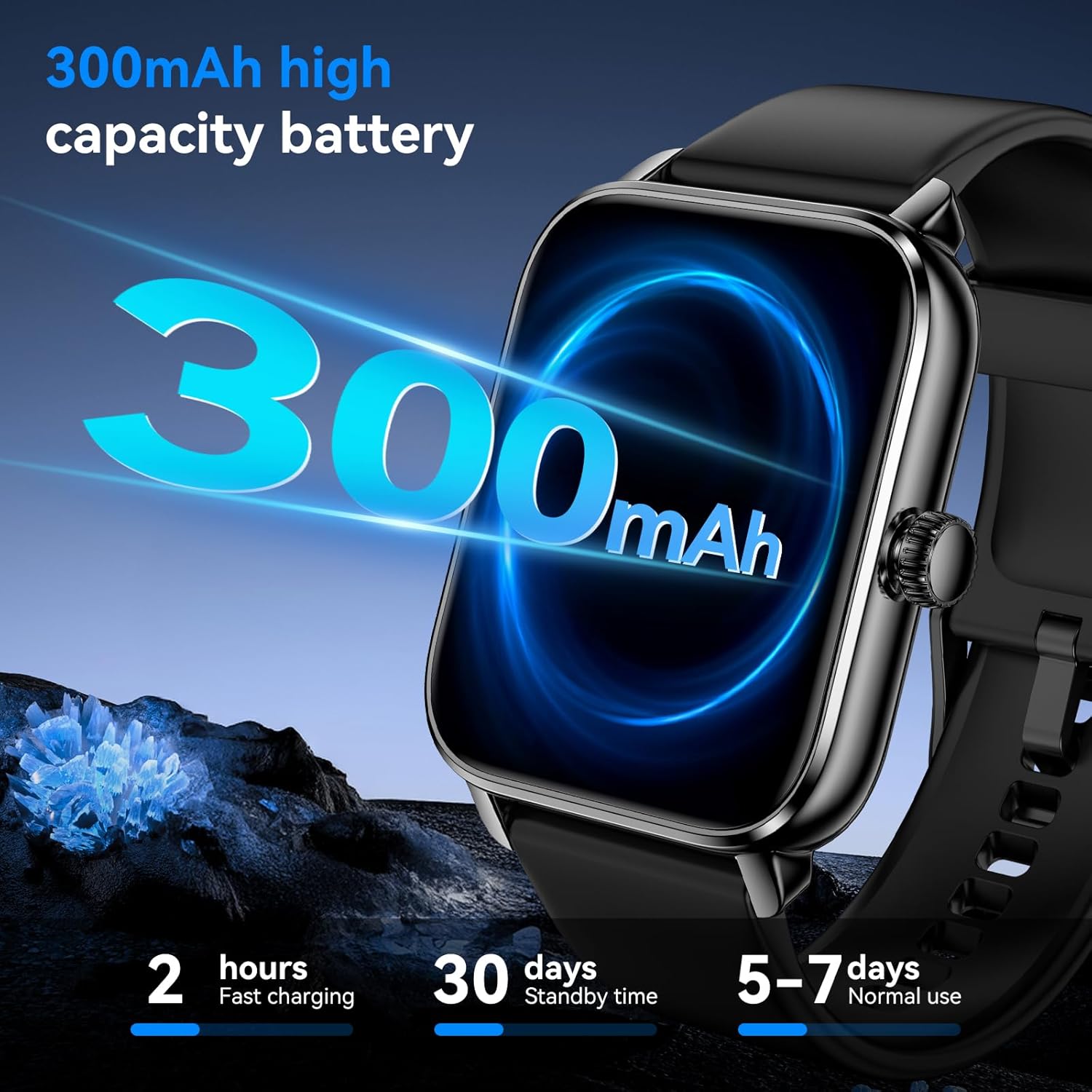 Smart Watches for Men Women with Alexa Built-in, Bluetooth Call, 1.85" HD Touchscreen, 120+ Sport Modes, IP68 Waterproof, 7-Day Battery, 24/7 Heart Rate & Sleep Monitor for Android iPhone (Black) - Image 5