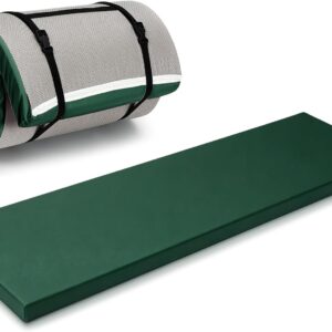 Lyrow 2 Inch 72″x24″ Thick Foldable Yoga Mat with Carry Strap, Non-slip Portable Foam Gym Mat for Yoga, Pilates and Stretching