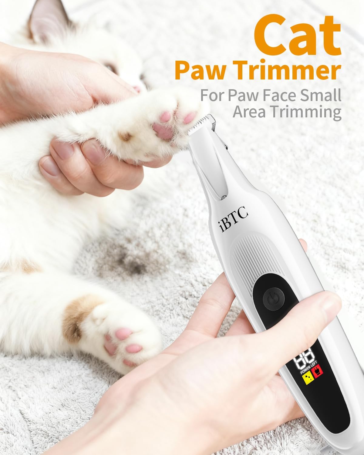 iBTC Professional Dog Grooming Kit at Home: All-in-One Quiet Clippers & Nail Grinder with LED Light, Cordless Dog Shaver, Safe Poodle Grooming Kit for Paws, Face, Ears & Body(White Combination) - Image 8