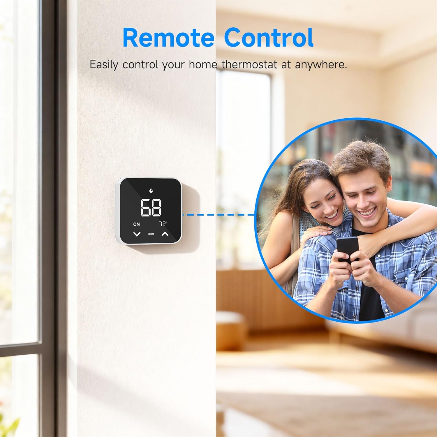 Smart Thermostats for Home, WiFi Thermostats Compatible with Alexa and Google Assistant,7day x 8period Programmable Control Tuya/Smart Life, Energy Saving, C-Wire Require (Black) - Image 4