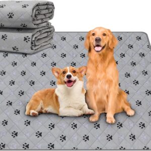 JERIA 2 Pack 36″x 41″ Waterproof Non Slip Wee pad，Reusable Washable Pee Pads for Dogs，Absorbent and Leakproof Training Mats for Potty, Bed, Sofa, Potty Training