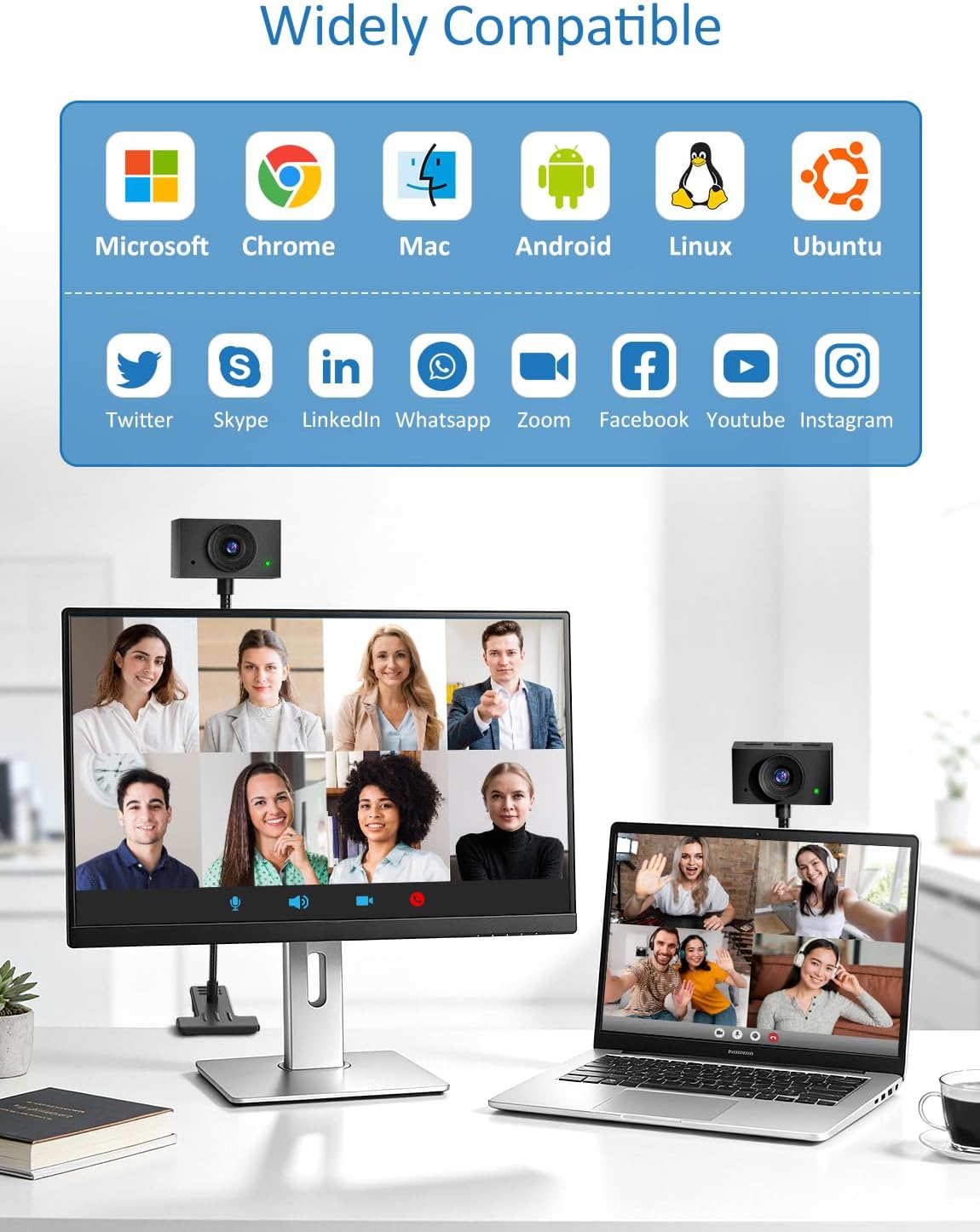 Webcam for PC, 1080P Streaming Camera, Web Camera for Desktop Computer/Laptop Webcam with Microphone, Plug and Play USB Web cam, Manual Focus, for Live Streaming, Video Calls, Meetings (black) - Image 7