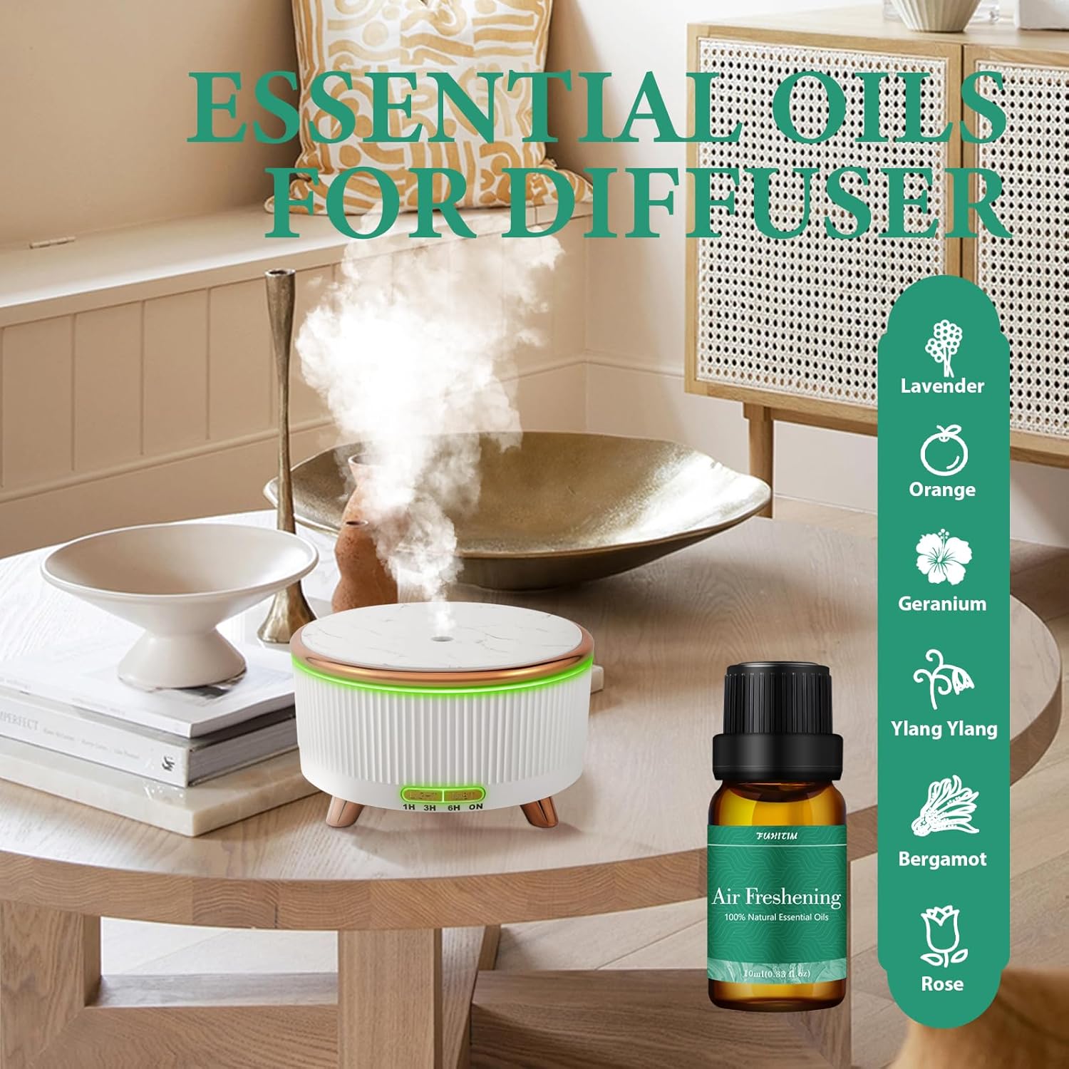 Essential Oils Blends Set for Diffusers for Home, Aromatherapy Diffuser Oil Scents - Calming, Sweet Dreams, Immunity, Relax, Mood, Fresh Air, Fragrance Oils for Diffusers, Massage, for Halloween6*10ML - Image 5