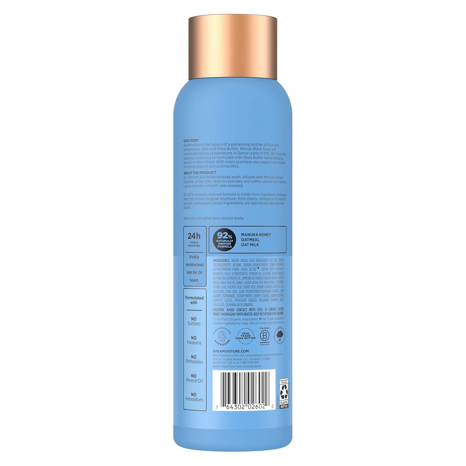 SheaMoisture Manuka Honey Oatmeal Body Wash Smooth & Exfoliating Smooth and Exfoliating body wash for 24H Visible Moisture for Healthy, Glowing Skin 18 oz - Image 2