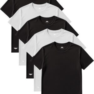 AMERICAN HEAVEN Men’s Short Sleeve Work Out Crew Neck Mesh T-Shirts | Dry Fit Active Athletic Gym Tops | Multi Packs Colors