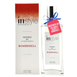 Instyle Fragrances, Inspired by Victoria’s Secret’s Bombshell, Women’s Eau de Toilette, CLEAN, Vegan, Paraben-Free, Never Tested on Animals, 3.4 Fluid Ounces