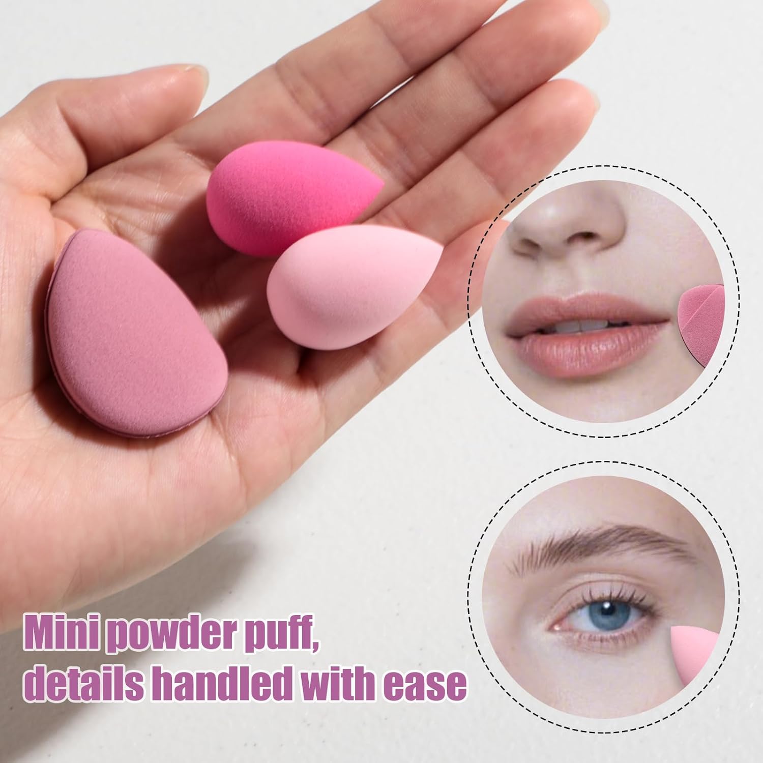 Makeup Sponges BS-MALL10 Pcs Premium For Foundation - Makeup Blending Sponge Set With Finger & Triangle Puffs For Multi-purpose Use, Travel Essential & Daily Makeup with Case - Image 5