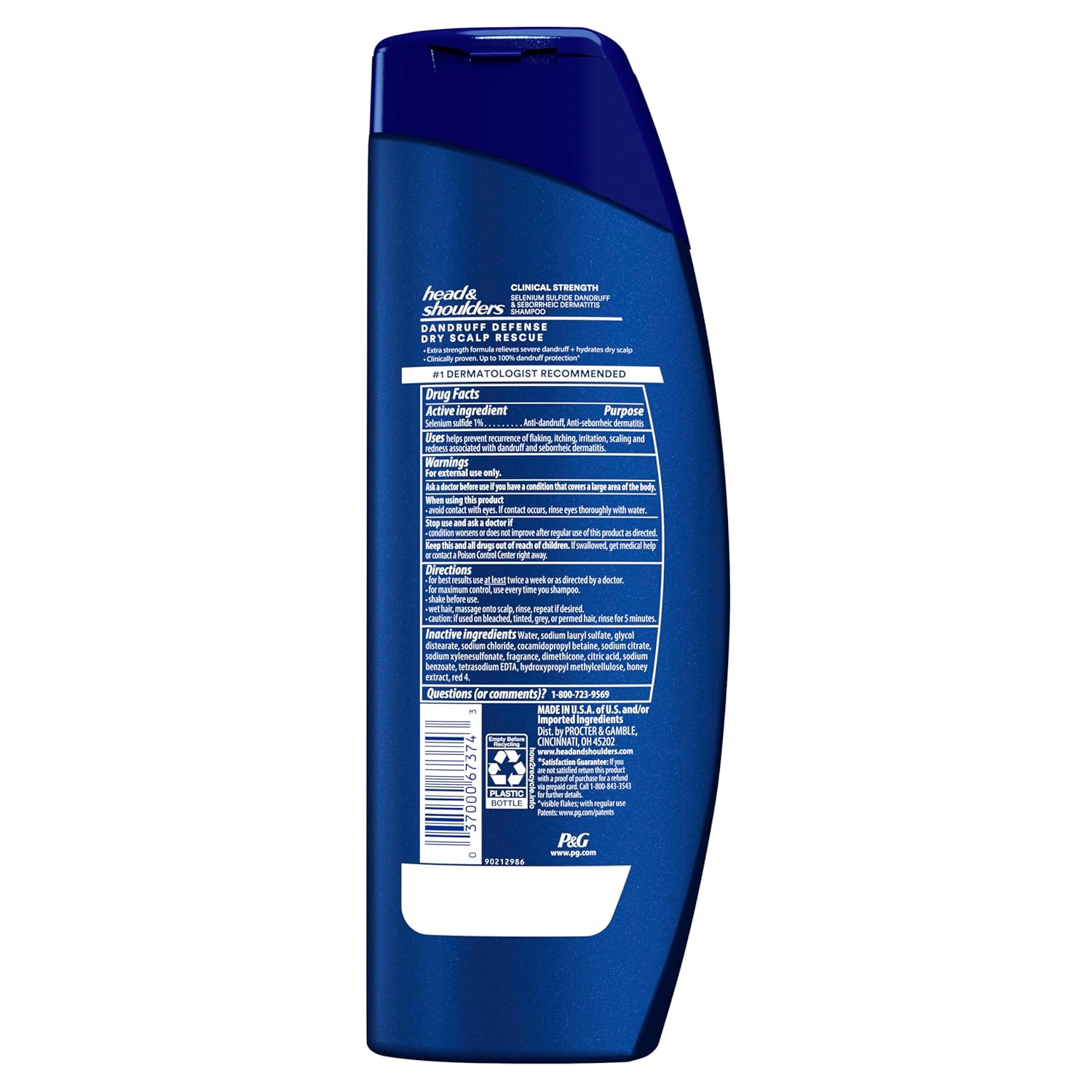 Head & Shoulders Anti-Dandruff Shampoo with 1% Selenium Sulfide, Clinical Strength Dry Scalp Rescue Shampoo Twin Pack, Seborrheic Dermatitis Relief, Dry Scalp 13.5 fl oz Each - Image 10