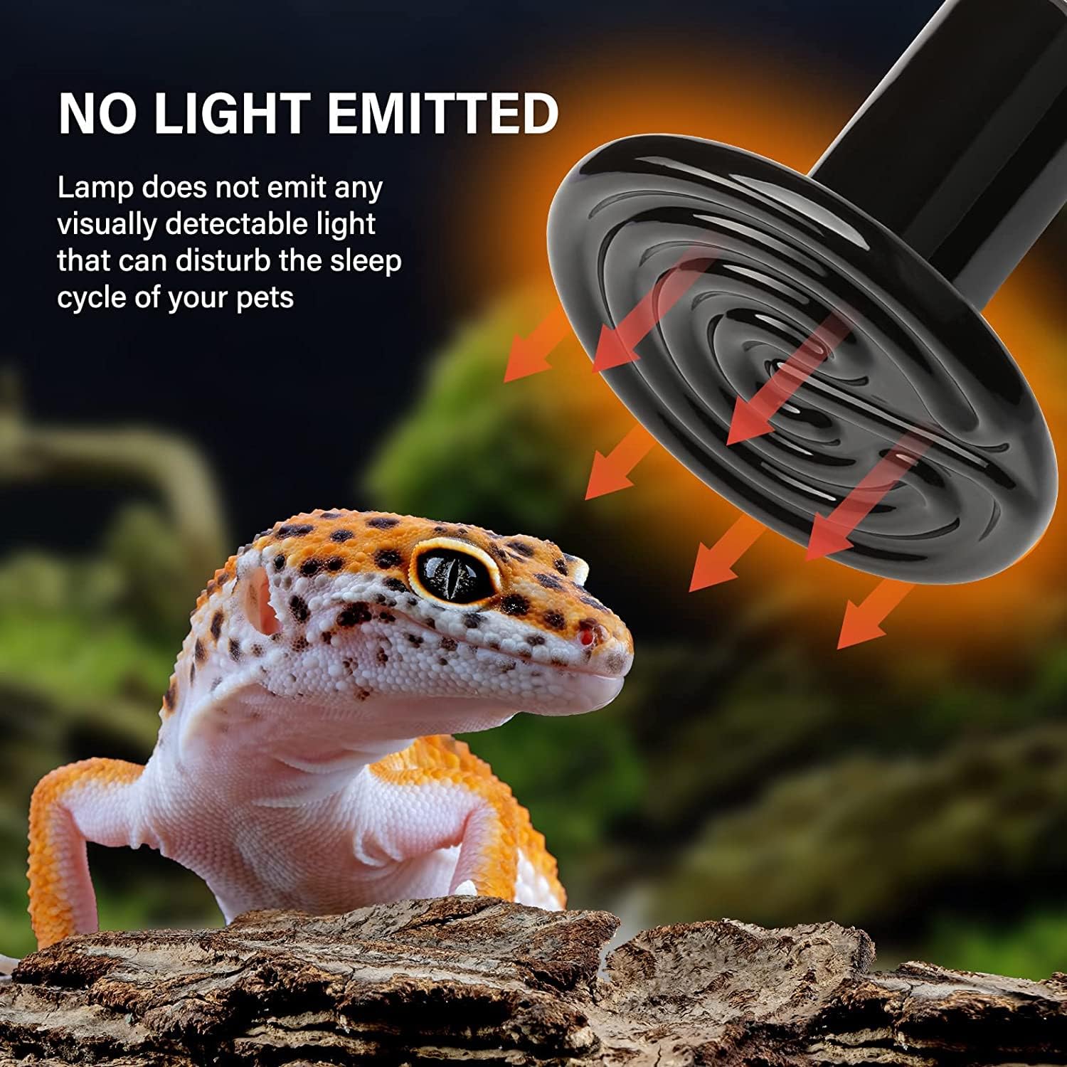 HealSmart Reptile Heat Lamp 100W 2-Pack Ceramic Heat Emitter, No Light Emitting Heat Bulbs for Amphibian Pet Brooder Coop Incubating Chicken, Lizard Bearded Dragon Turtle Snake Terrarium Black - Image 5