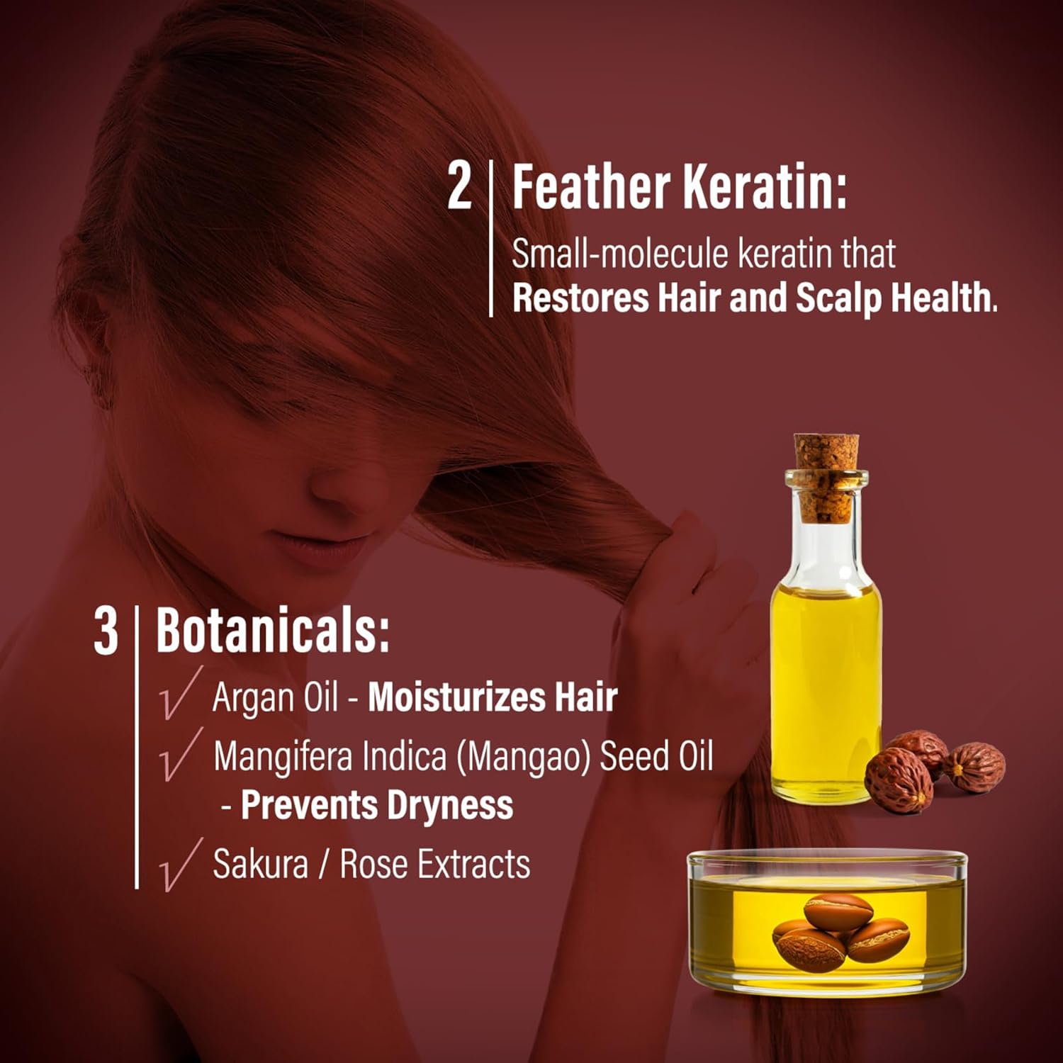Moist Diane Hair Thickening Shampoo for Thin Hair, Anti Thinning Shampoo for Women & Men, Japanese Paraben& Sulfate Free SHAMPOO with Keratin, Argan Oil& Biotin, VOLUME& SCALP 15.2 Fl Oz 2 Count - Image 4