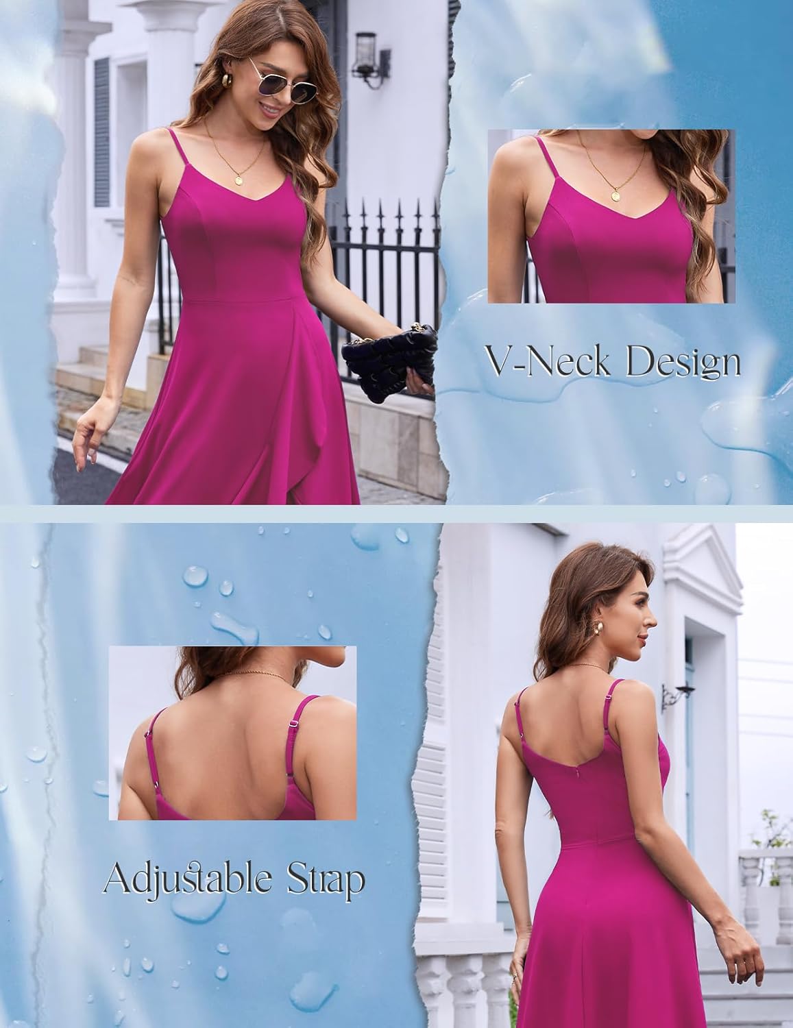 DRESSTELLS Women's Cocktail Dresses, Formal Wedding Guest Graduation Party High Low Dress - Image 2