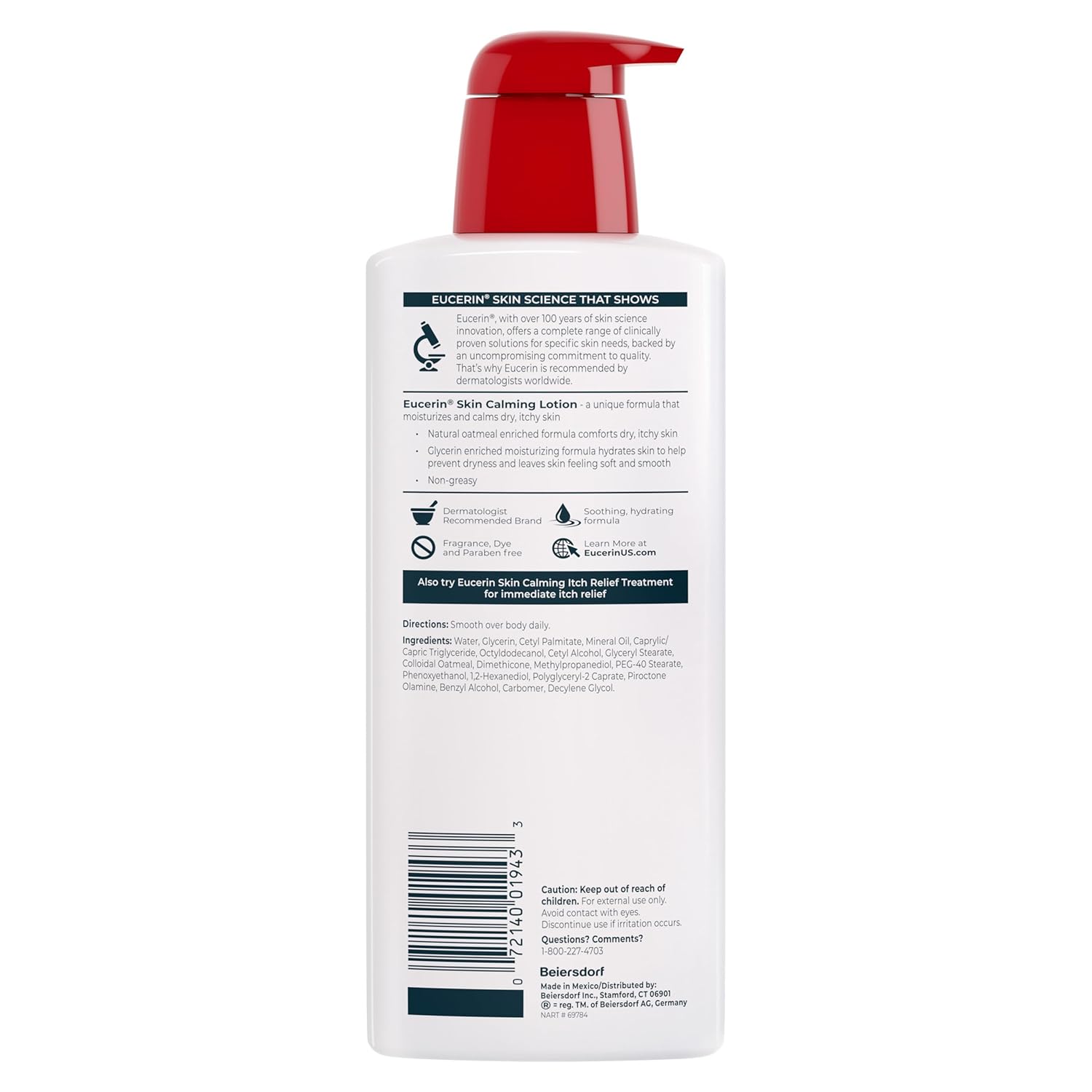 Eucerin Skin Calming Body Lotion, Natural Oatmeal Enriched Body Lotion for Dry, Itchy Skin, 16.9 fl. oz. Bottle - Image 9