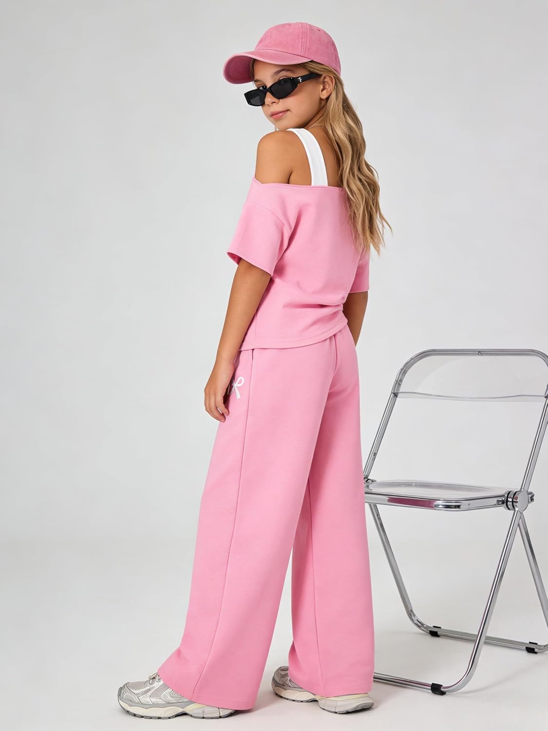 Teen Girls Clothes Off the Shoulder Top and Wide Leg Pants Matching Outfit Set with Pockets Size 7-16 - Image 7