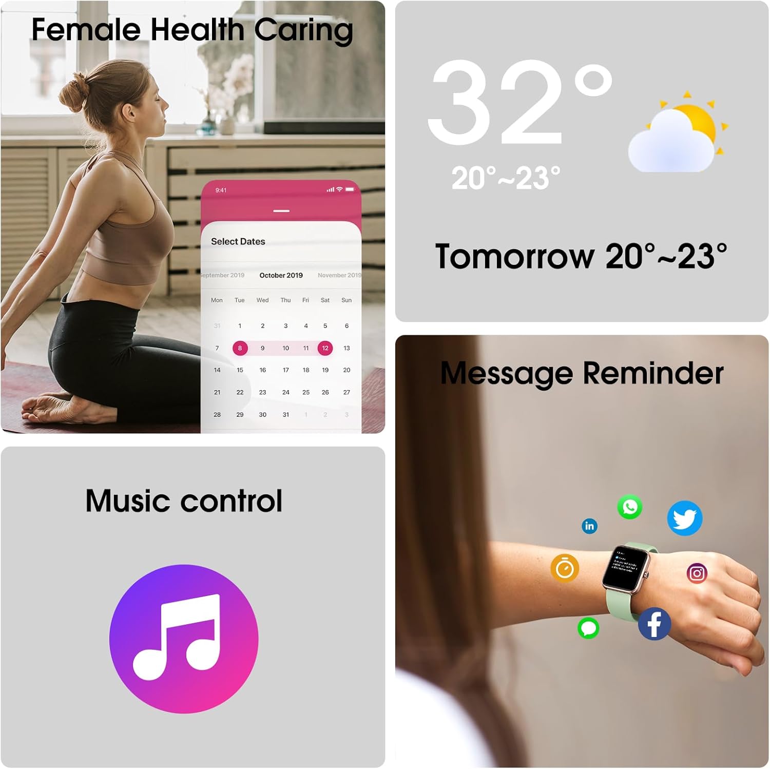 LIVIKEY Smart Watch, Fitness Tracker with Heart Rate Monitor, Blood Oxygen, Sleep Tracking, 41mm Smartwatch Waterproof with Pedometer for Women Men Watch Compatible with Android iOS Phones - Image 7