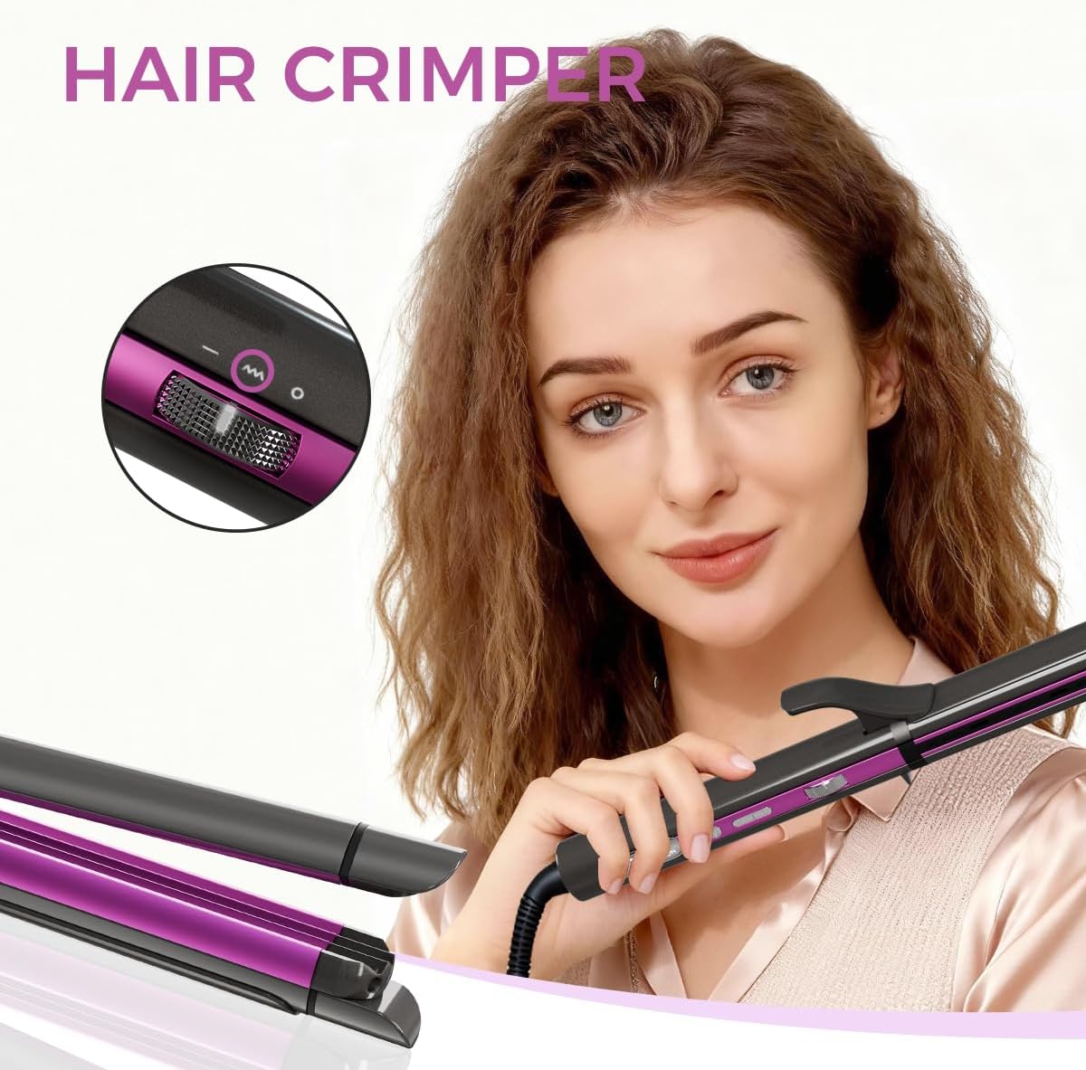 3 in 1 Hair Straightener, Curling Iron, Flat Iron & Hair Crimper Tool – Ceramic Plates, Dual Voltage,PRITECH Professional Hair Tool Fast Heating Hair Styling Tool for Women, Salon or Travel Use - Image 5