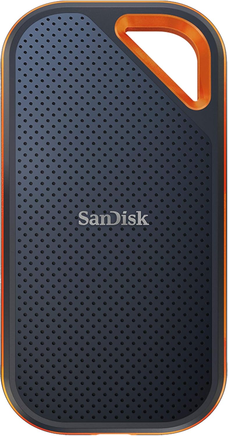 SANDISK 4TB Extreme PRO Portable SSD - Up to 2000MB/s - USB-C, USB 3.2 Gen 2x2, IP65 Water and Dust Resistance, Updated Firmware - External Solid State Drive - SDSSDE81-4T00-G25,Black