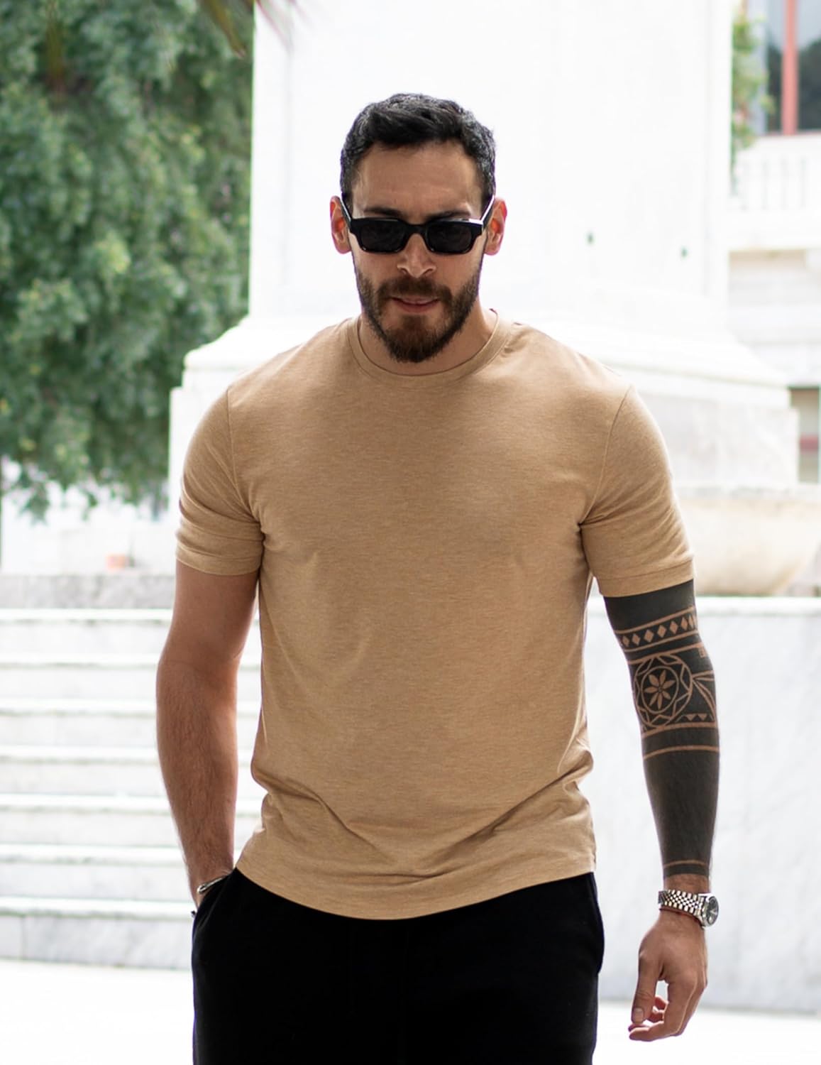 COOFANDY Mens T-Shirts Summer Crew Neck Casual T Shirts Plain Short Sleeve Shirts Basic Tees - Image 2