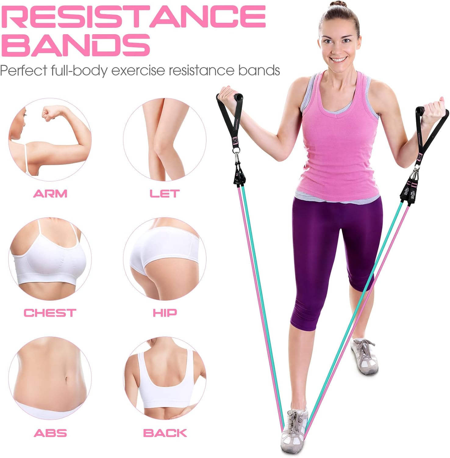 RENRANRING Resistance Bands for Working Out, 150LBS Exercise Bands, Workout Bands, Resistance Bands Set with Handles for Men Women, Legs Ankle Straps - Image 3