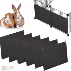 Oncpcare 6 Pack Pet Cage Liner Protection Block Light 10” x 8.2” Rabbit Cage Urine Guard Cage Edge Liner Guinea Pig Side Lining Habitat Siding Small Animal Cage Accessories (Black)