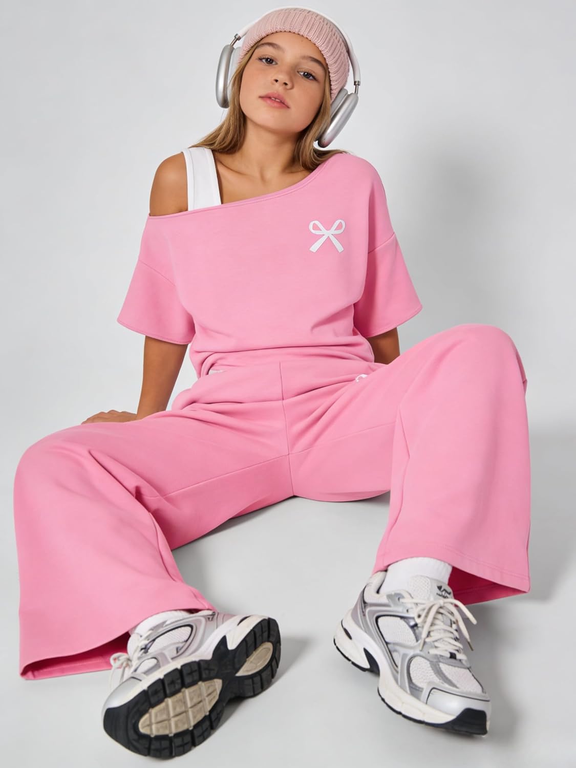 Teen Girls Clothes Off the Shoulder Top and Wide Leg Pants Matching Outfit Set with Pockets Size 7-16 - Image 6