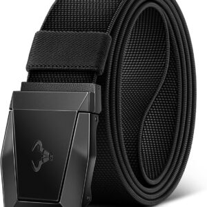 BULLIANT Men Tractical Belt,Stretch Western Rigger Web Belt For Cowboy Military Heavy Duty Hiking Hunting 1.5″-Cut For Fit