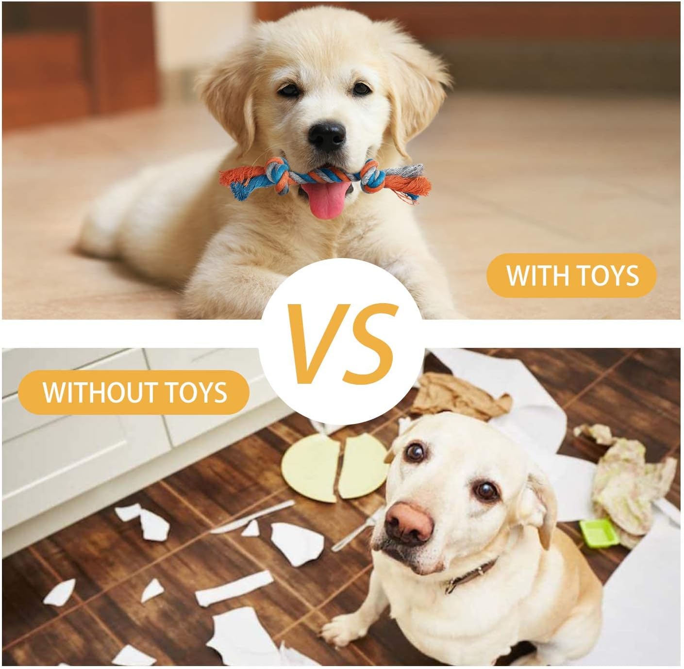 Toozey 7 Pack Small Dog Toys, Puppy Teething Toys, Durable Ropes Chew Toys, Cute Calf Squeaky Dog Toys, Non-Toxic and Safe - Image 5