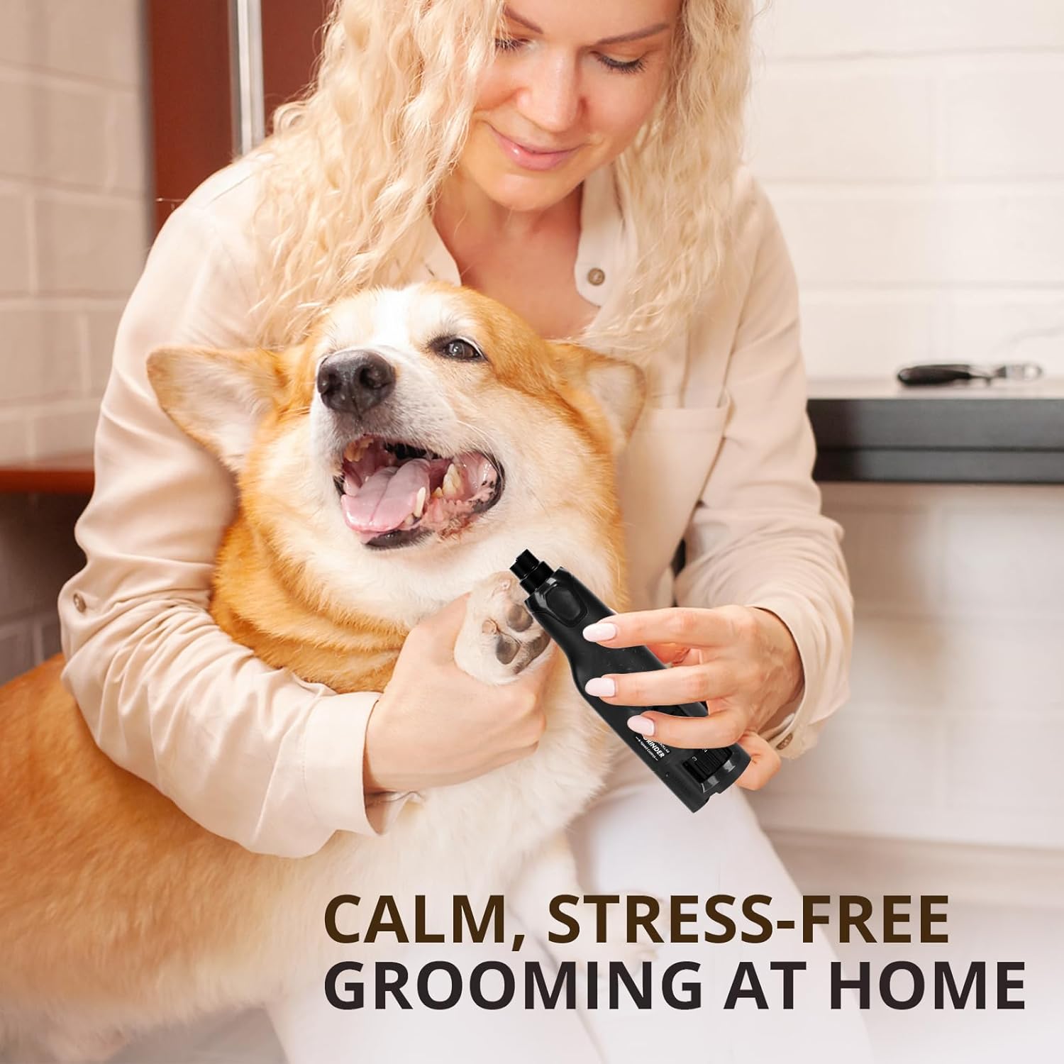 6-Speed Quiet Dog Nail Grinder with LED Light, Low-Vibration Electric Pet Nail Trimmer for Dogs and Cats, Safe Grooming Kit for Beginners, Complete Set with Storage Case - Image 2