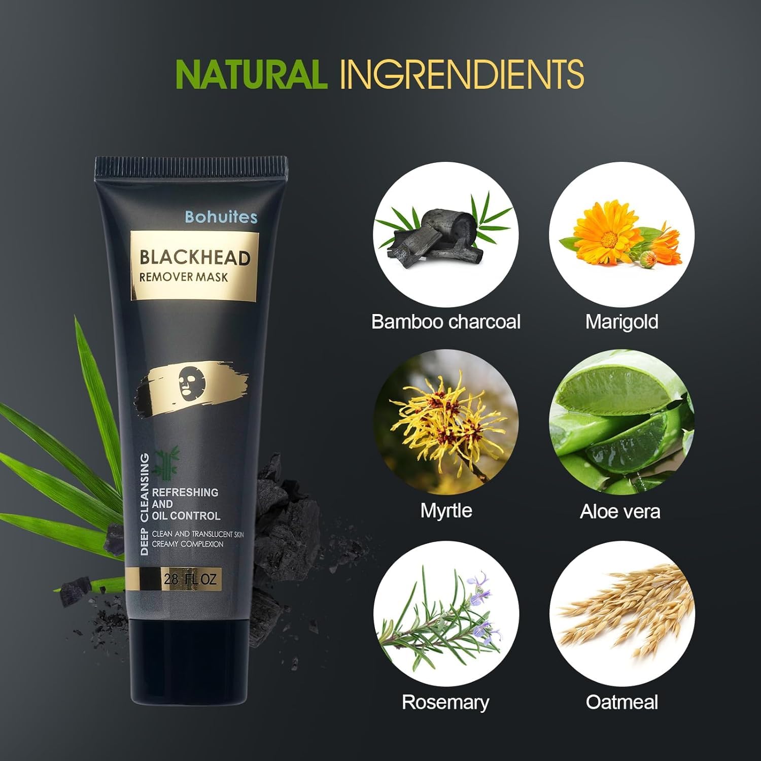 Blackhead Remover Mask – Black Head Remover for Face & Nose, Deep Pore Cleansing, Reduces Blackheads & Excess Oil, Refines Pores for All Skin Types(2.8 Ounce (Pack of 1), Aloe Vera) - Image 4