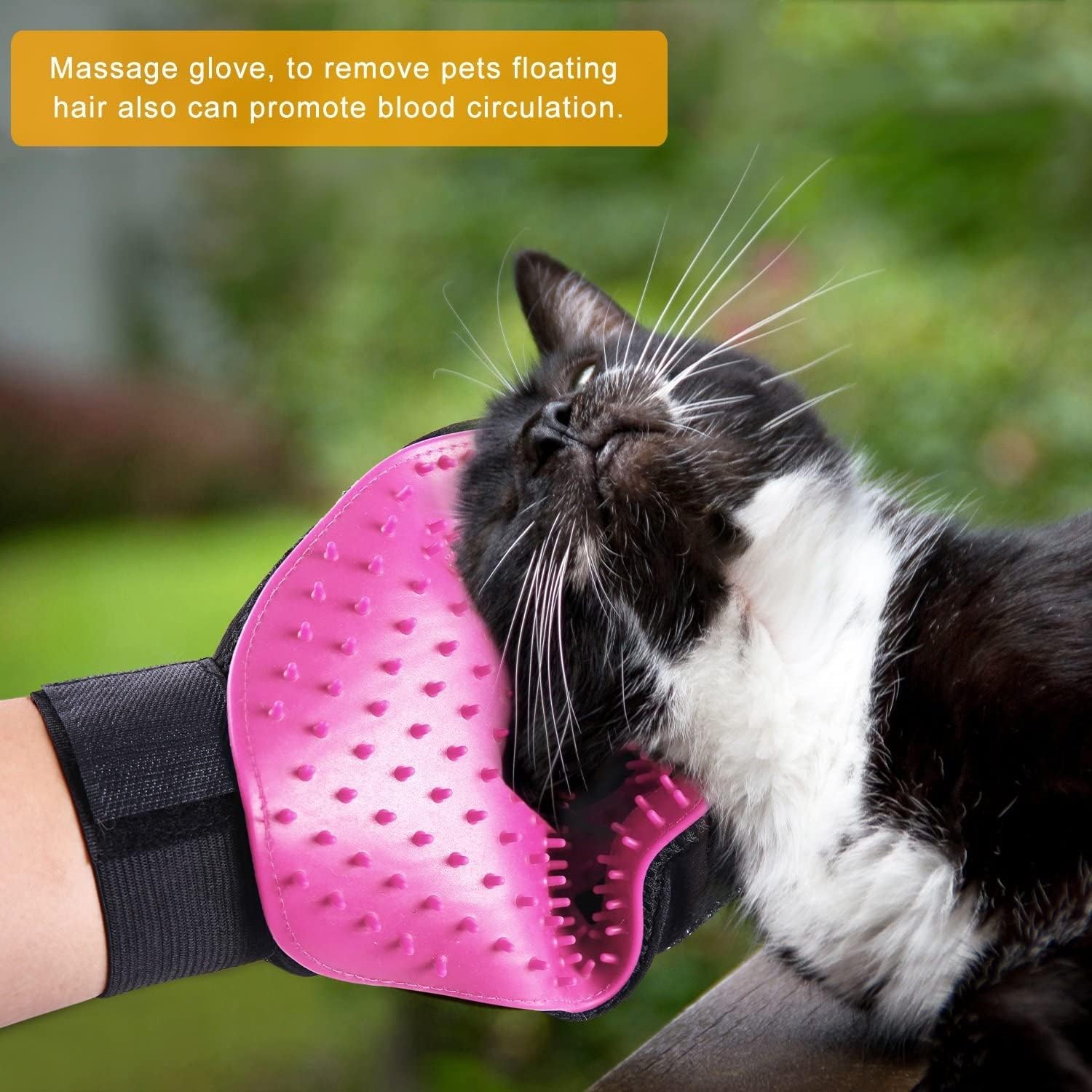 BYETOO Pet Dog Cat Grooming Glove with 261Tips,Gentle Deshedding Brush Glove,Efficient Pet Hair Remover Mitt,Massage Tool with Enhanced Five Finger Design,for Dog,Cat,Rabbit,Horse with Long/Short Fur - Image 5