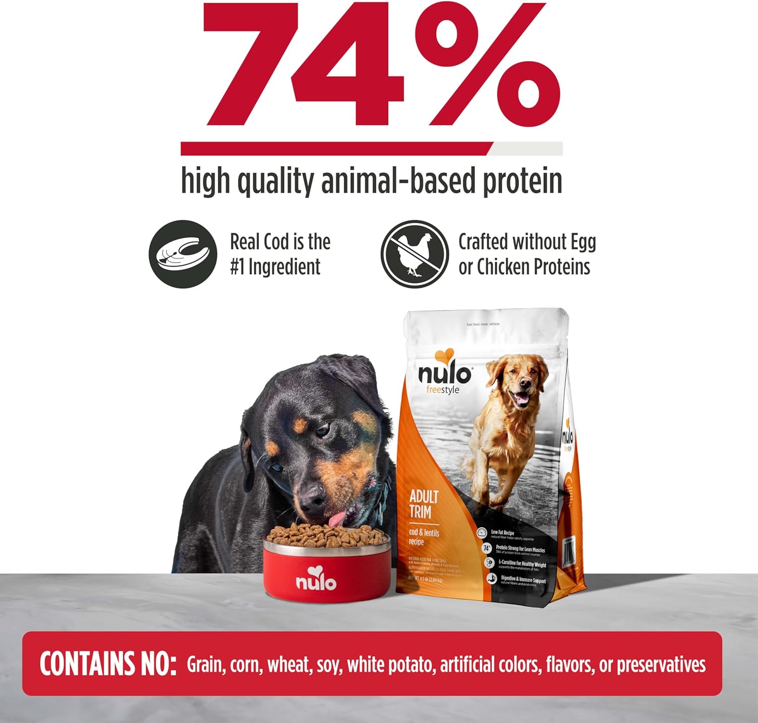 Nulo FreeStyle Adult Trim Dry Dog Food - High Protein Grain Free Dog Food for Healthy Weight Management, Natural Kibble with Probiotics, L-Carnitine and Fiber for Small, Medium, Large Breeds, 6lb Bag - Image 3