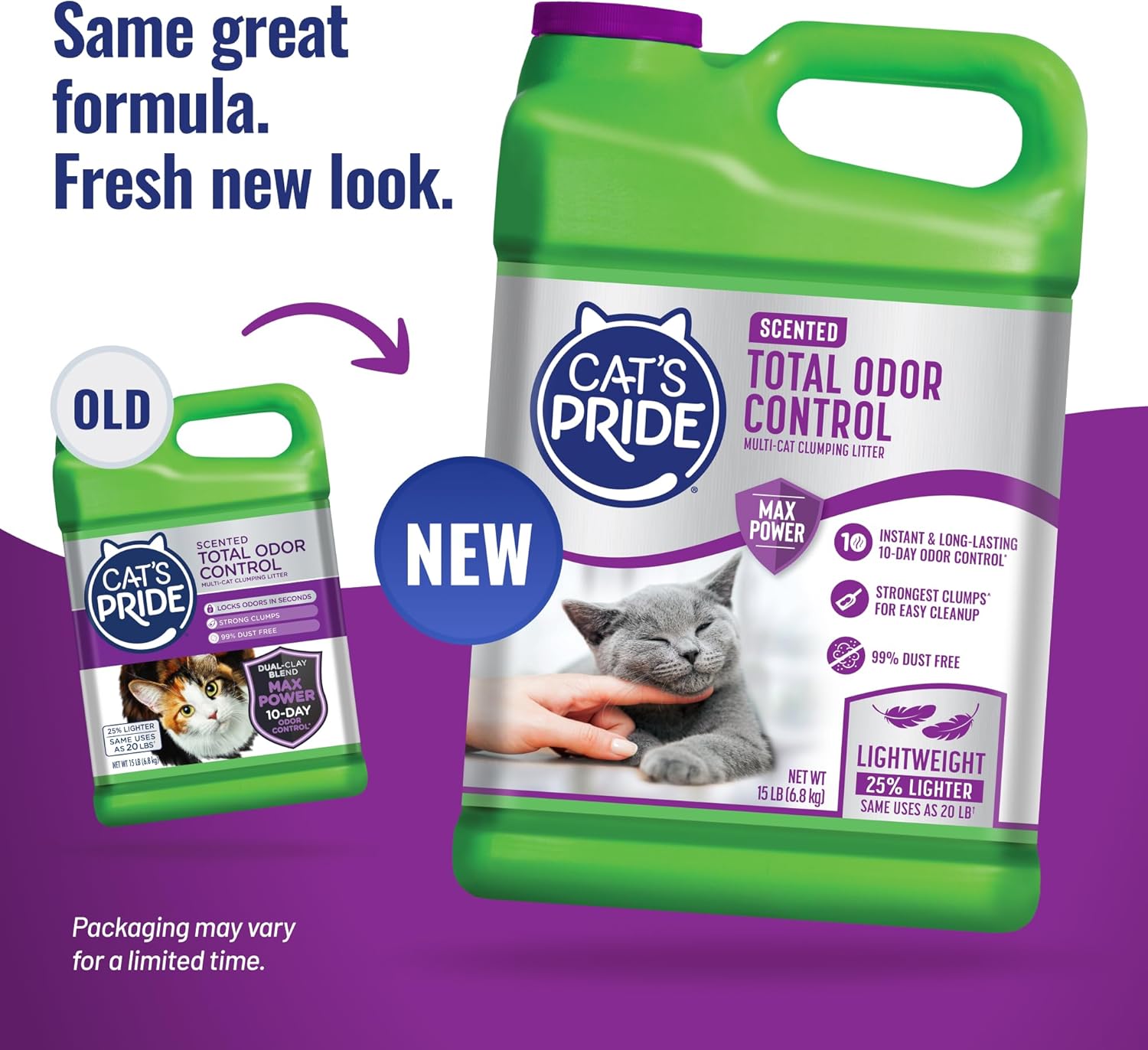 Cat's Pride Max Power: Total Odor Control - Up to 10 Days of Powerful Odor Control - Strong Clumping - 99% Dust Free - Multi-Cat Litter, Scented, 15 Pounds - Image 2