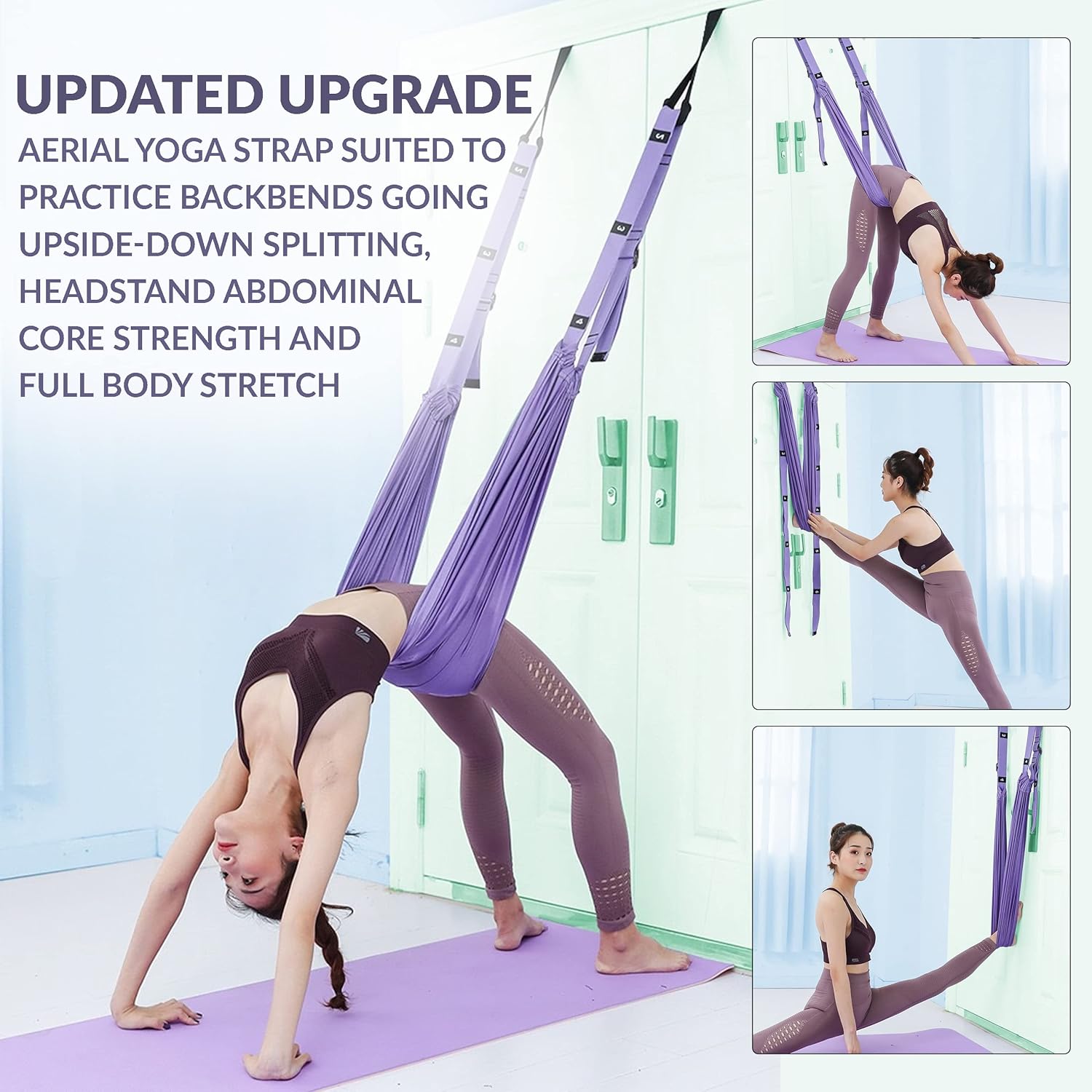 Leg Stretcher Strap, Stretching Equipment with Door Anchor Flexibility Trainer Backbend Assist for Dance Aerial Yoga Ballet Leg Stretching Exercise - Image 2