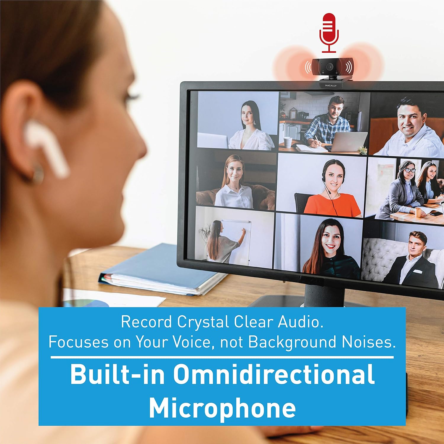 Macally 1080P Webcam with Microphone - Stay Connected Virtually - 120° Wide Angle HD 30FPS USB Computer Camera for Desktop - Web Cam for Streaming, Meetings, Skype, Zoom, PC, Laptop, Mac, Face Time - Image 6