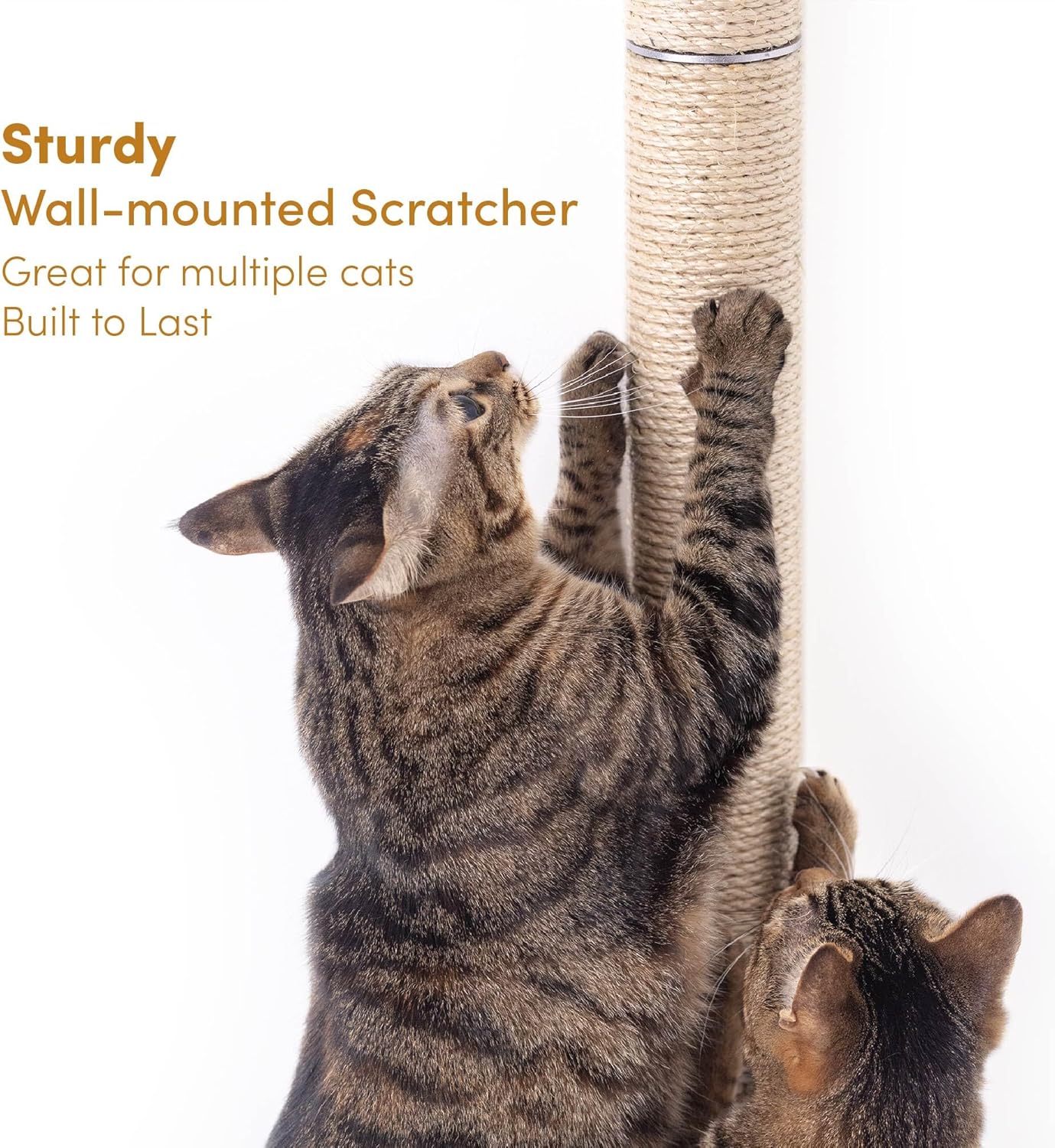 xympo 34" Wall Mounted Cat Scratcher, Sisal Scratching Post - Image 3