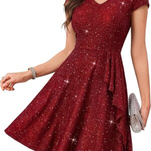 Wedtrend Women’s Short Prom Dress A-Line Sequin Cocktail Dress Sparkly Semi Formal Dresses for Teens