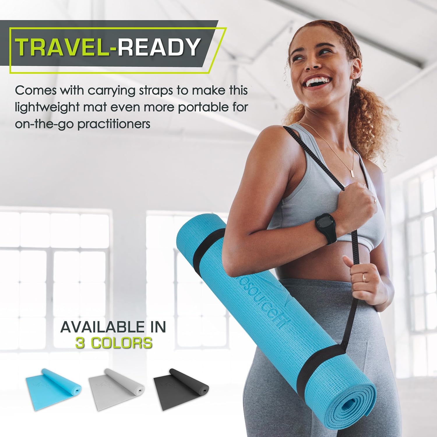ProsourceFit Classic Yoga Mat 1/8” (3mm) Thick, Extra Long 72-Inch Lightweight Fitness Mat with Non-Slip Grip for Yoga, Pilates, Exercise - Image 4