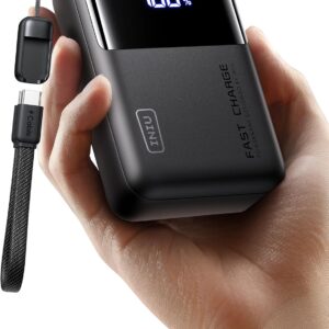 INIU 100W Power Bank, Mini Size 25000mAh High Capacity Laptop Portable Charger, USB C in&Out Tablet Powerbank, Smart Digital Display Phone Charger for iPhone 17 16 15, Samsung, iPad, MacBook, Laptop