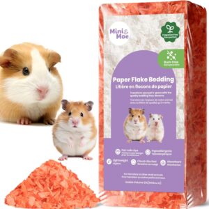 mini&moe Guinea Pigs Bedding Hamster Bedding: Moisture Absorbent and Dust-Free Natural Paper Small Pet Bedding – for Guinea Pigs, Hamsters, and Rabbits, 12 Liters