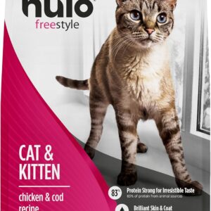 Nulo Freestyle Cat & Kitten Dry Food – Chicken & Cod Recipe, High Protein Grain Free Cat Food, Natural Kibble with Probiotics & Omega Fatty Acids, 4lb Bag