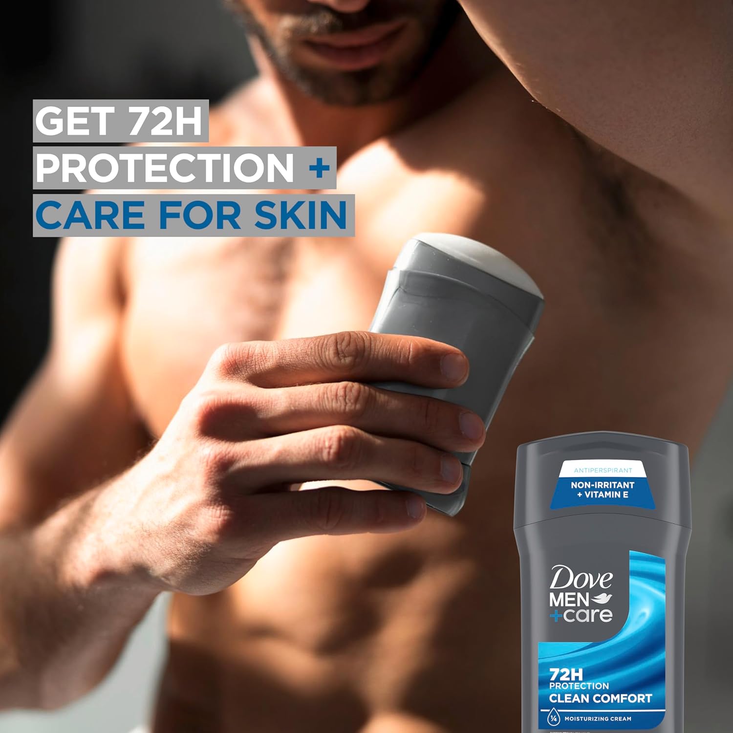 DOVE MEN + CARE Antiperspirant Deodorant Stick Clean Comfort Twin Pack 72-Hour Sweat & Odor Protection Antiperspirant for Men With 1/4 Moisturizing Cream 2.7 oz - Image 5