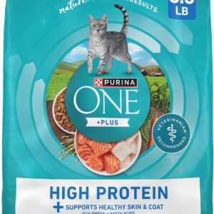 Purina ONE Plus High Protein Cat Food Dry Salmon and Ocean Whitefish Cat Skin and Coat Health Formula – 3.5 lb. Bag