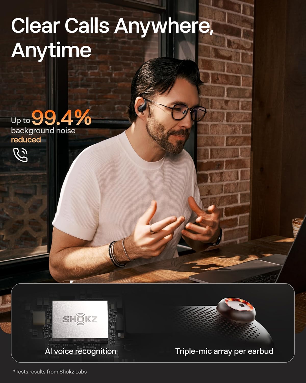 SHOKZ OpenFit Pro Open-Ear True Wireless Earbuds with Open-Ear Noise Reduction, Optimised for Dolby Atmos, Deep Bass, 50H Playtime, AI-Powered Clear Calls for Work, Sport, Bluetooth 6.1, IP55, Black - Image 7