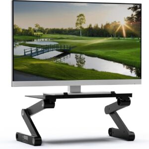 WorkEZ Monitor Stand, Single Mount Height Adjustable Monitor Riser for Desk, Ergonomic Desktop Computer Stand