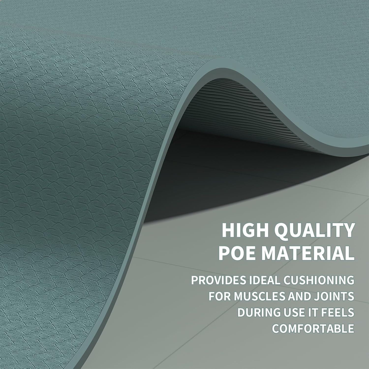Large Yoga Mat (6'x 4') - Extra Long and Wide Workout Mat for Men and Women, Non-Slip POE 0.32''/0.4'' Thick Fitness Mat, Eco-Friendly Exercise Mat for Home Workouts, Ideal for Yoga and Pilates - Image 6
