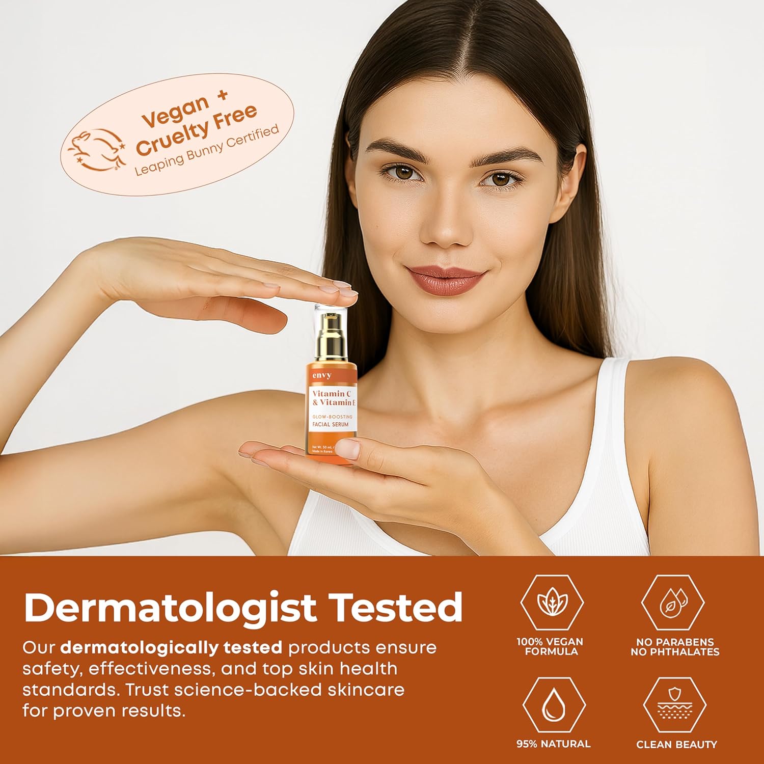 Envy Vitamin C Serum with Vitamin E & Glycerin - Skin, Dark Spot Reduction & Anti-Aging, Dermatologist Tested, Hydrating Glass Skin Serum - Cruelty-Free for All Skin Types - 1.69 Oz - Image 6