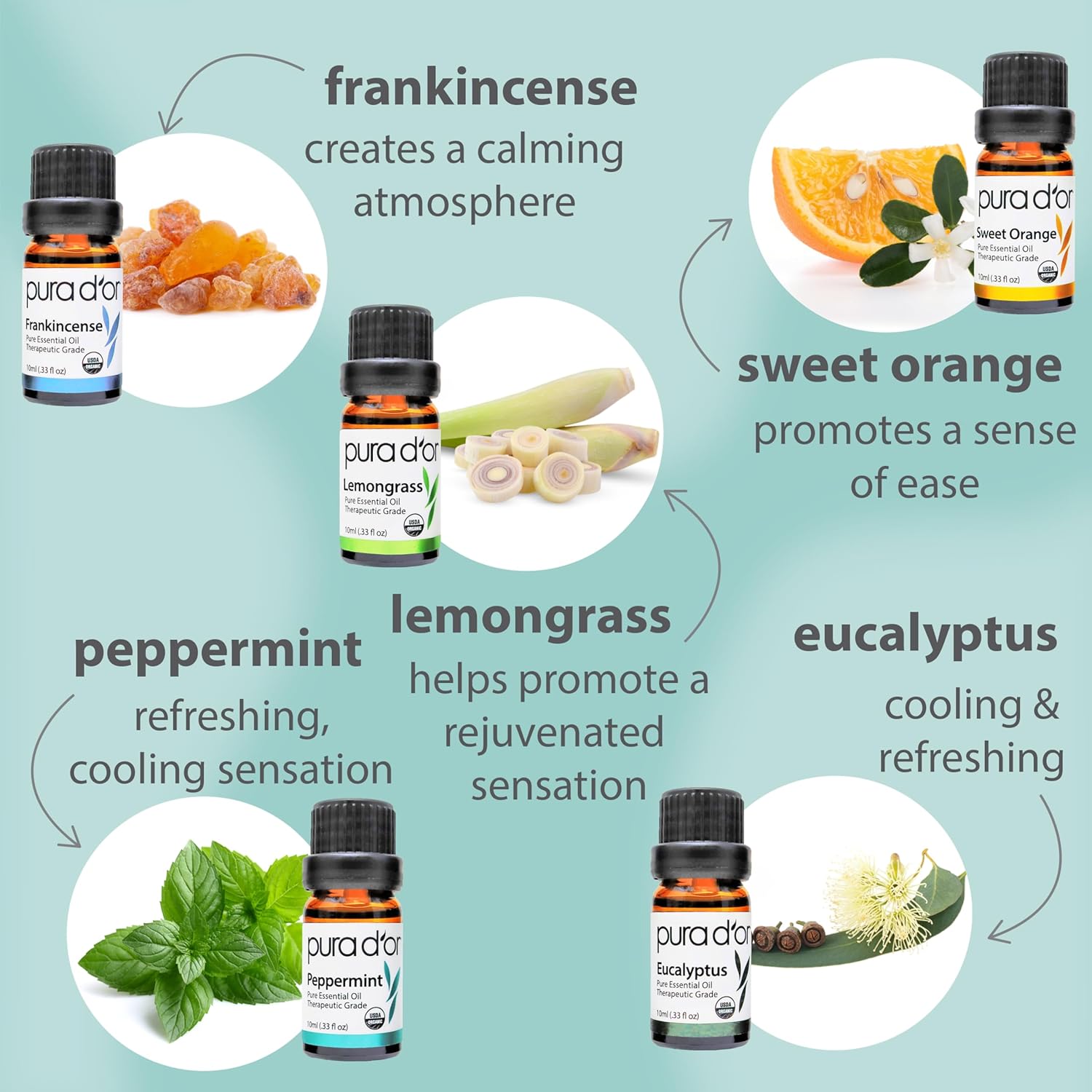 PURA D'OR Organic Sweet16 Essential Oils Set - 16x 10mL Wood Box Aromatherapy Gift Set - 100% Pure Therapeutic Grade for Relaxation and Wellness (Lavender, Rosemary, Turmeric, Ylang Ylang & More) - Image 2
