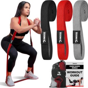 DMoose Fitness Fabric Resistance Bands for Full Body Exercises – Non-Slip Thick Cloth Stretch Band for Squats, Lunges & Bicep Curls – Long Resistance Bands for Working Out – Booty Band for Men & Women
