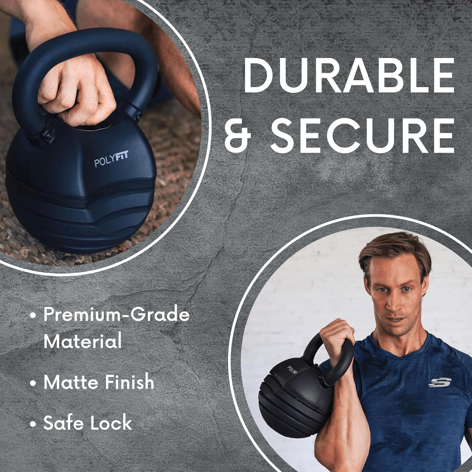 Polyfit Adjustable Kettlebell Set | 30/40/50 lbs | Kettlebell Weights for Home Gym - Image 3