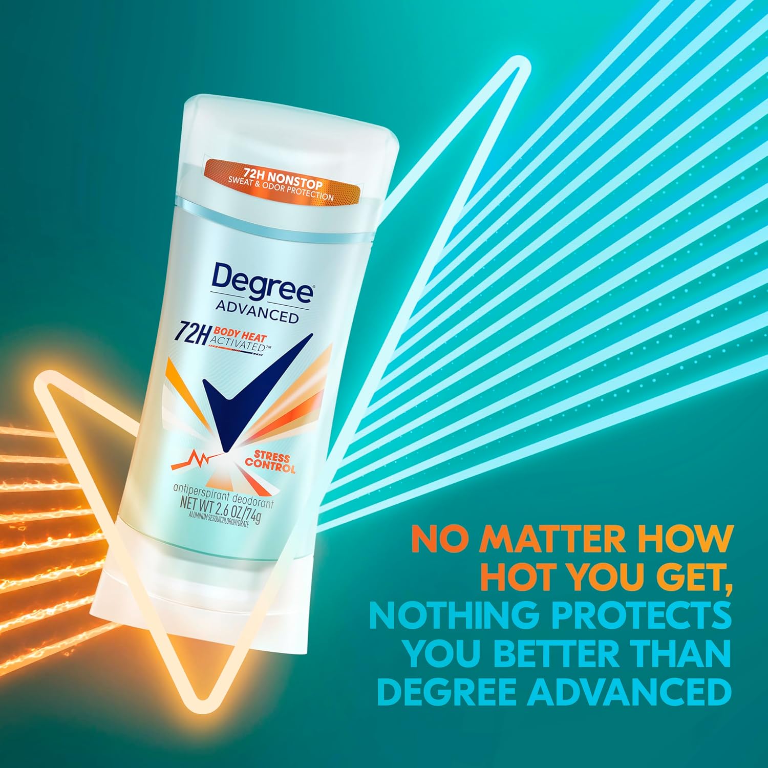 Degree Antiperspirant Deodorant Stress Control 72-Hour Sweat & Odor Protection Antiperspirant for Women with Body Heat Activated Technology 2.6 oz - Image 4