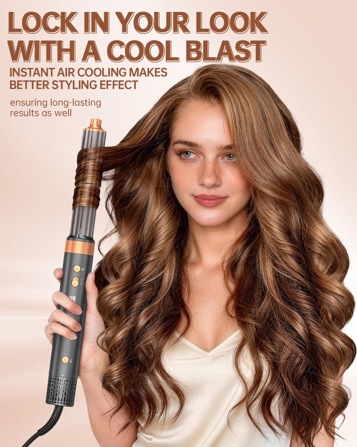 Hair Dryer Brush Air Styler: Dual Voltage 7 in 1 Ionic Multi Styling Tools with Hot Air Straightener, Auto Wrap Curlers, Frizz-Free Volumizer, Fast Blow Drying Curling Straightening and Smoothing - Image 5